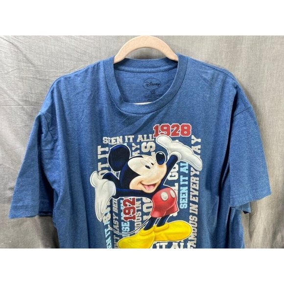 Mickey 1928 Disney Shirt Adult XL Blue Short Sleeve Pullover Tee‎ Mens. - Picture 2 of 9